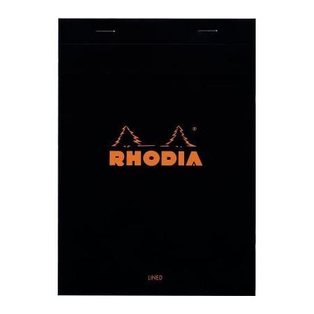 Achetez Bloc de bureau RHODIA BLACK 80 feuilles, format A5, ligné, papier blanc 80g 166009 RHODIA C..