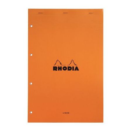 Achetez Bloc de bureau RHODIA 80 feuilles perforées, format A4+, papier ligné 7 mm blanc 80g 11960..