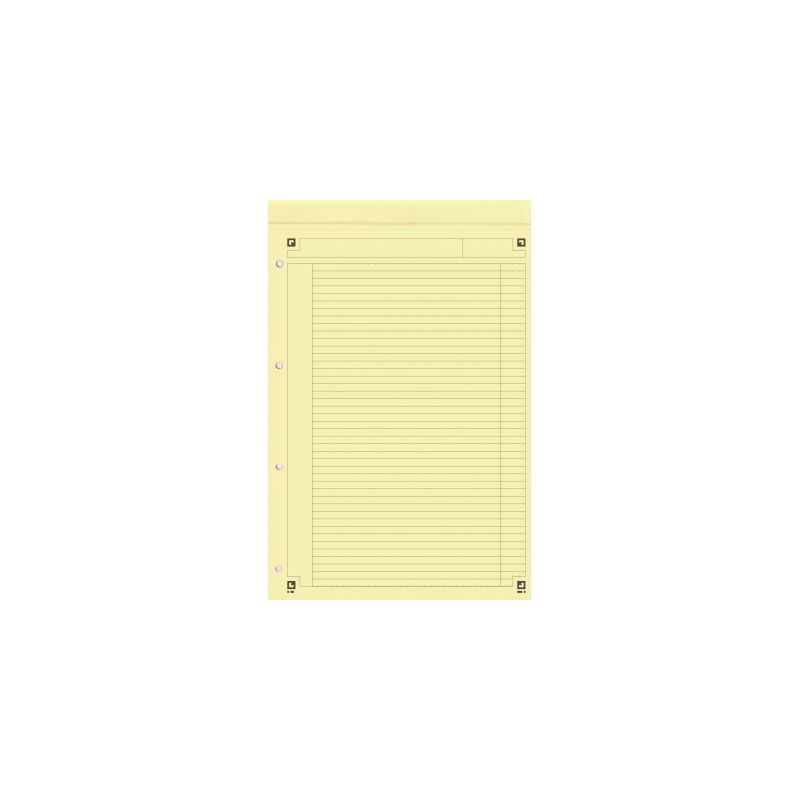 Achetez Bloc NOTEPAD 80 feuilles perforées 4 trous détachables 21x32 cm papier 80g jaune ligné 6 ..