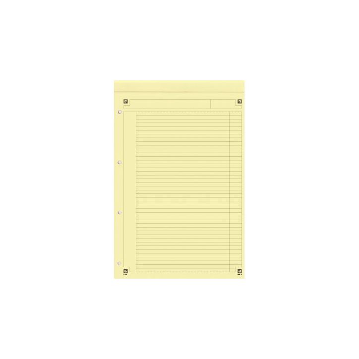 Bloc NOTEPAD 80 feuilles perforées 4 trous détachables 21x32 cm papier 80g jaune ligné 6 mm 100100101 OXFOR(...)