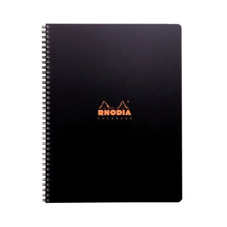 Achetez RHODIA Cahier spirale couverture Noire PP 22,5x29,7cm 160 pages 5x5 perforées 4 trous pas c..