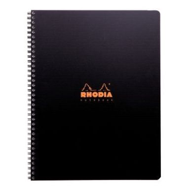 Achetez RHODIA Cahier spirale couverture Noire PP 22,5x29,7cm 160 pages 5x5 perforées 4 trous pas c..