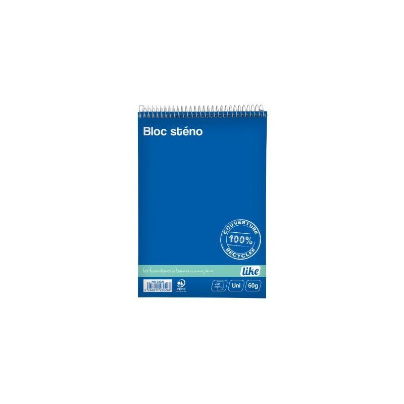 Achetez Bloc sténo à  spirale, 180 pages, format A5, papier blanc uni 60g 23026 pas cher sur Ma R..