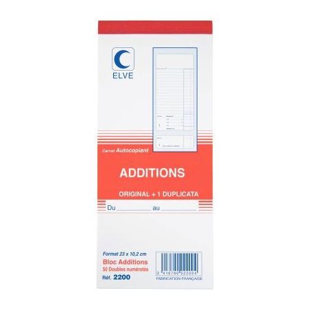 Achetez Lot de 10 blocs additions format 23 x 10,2 cm dupli 2200 LEBON & VERNAY pas cher sur Ma Rent..