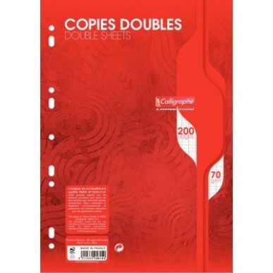 Achetez Sachet de 50 copies doubles (200 pages perforées) format 21x29,7 cm séyès 70g blanc 5615C..