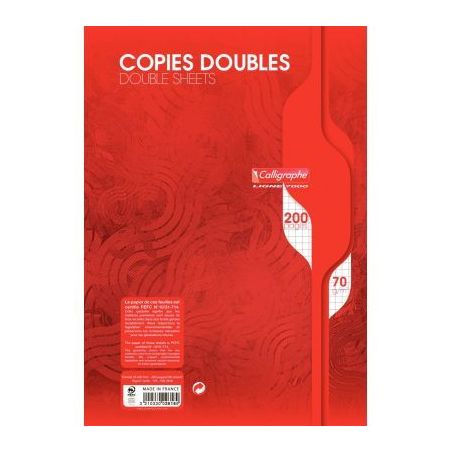 Achetez Sachet de 50 copies doubles (200 pages non perforées) format 21x29,7 cm quadrillé 5x5 70g ..