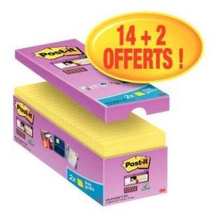 Achetez Boite 16 blocs notes 90 feuilles sticky 76x76 jaune dont 2 gratuits BP854 POST-IT 3M pas che..