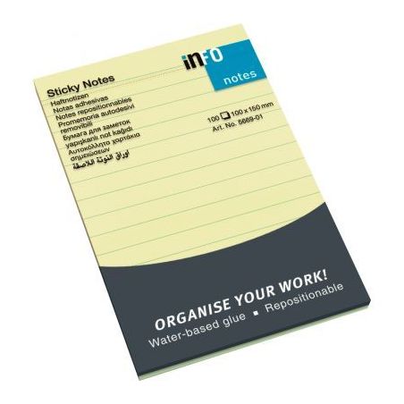 Achetez Lot de 12 blocs 100 feuilles 100x150 ligné jaune GN5669-01-PN pas cher sur Ma Rentrée Scol..