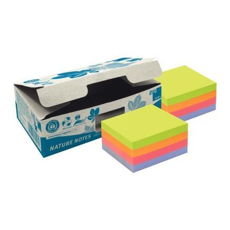 Achetez Lot de 2 cubes 400 feuilles adhésives repositionnables recyclées assorties 75 x 75 mm 565..