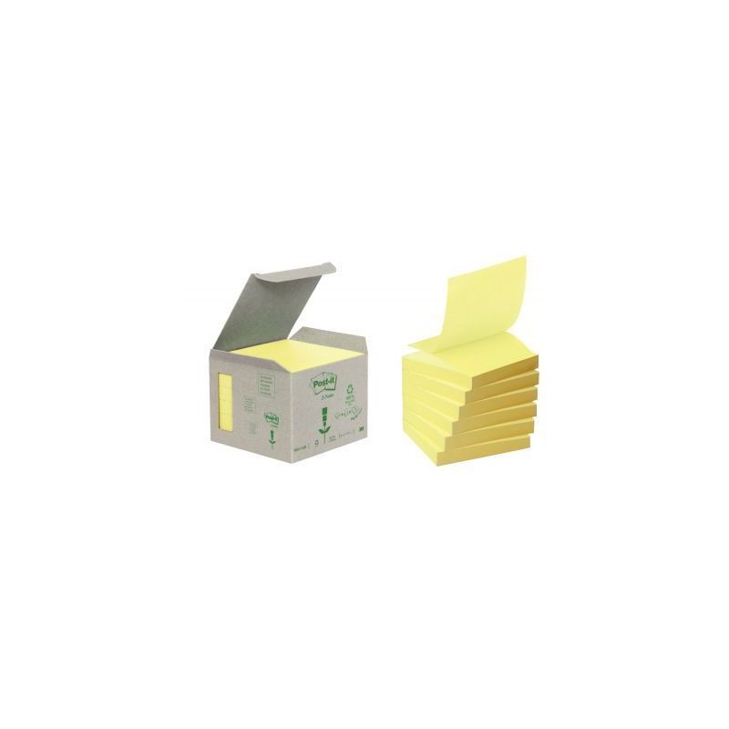 Achetez Boite de 6 blocs de 100 feuilles Z-Notes recyclée post-it 76 x 76 mm jaune BP324 POST-IT 3M..