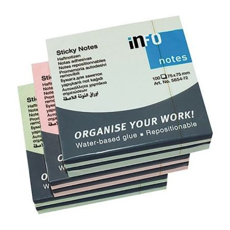 Achetez Paquet de 6 blocs repositionnables 75x75mm pastel assorti 5654-20-pk6-a pas cher sur Ma Rent..