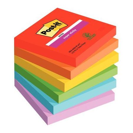 Achetez Paquet de 6 blocs notes sticky post-it  90 feuilles 76x76mm collection playful BP1229 POST-I..