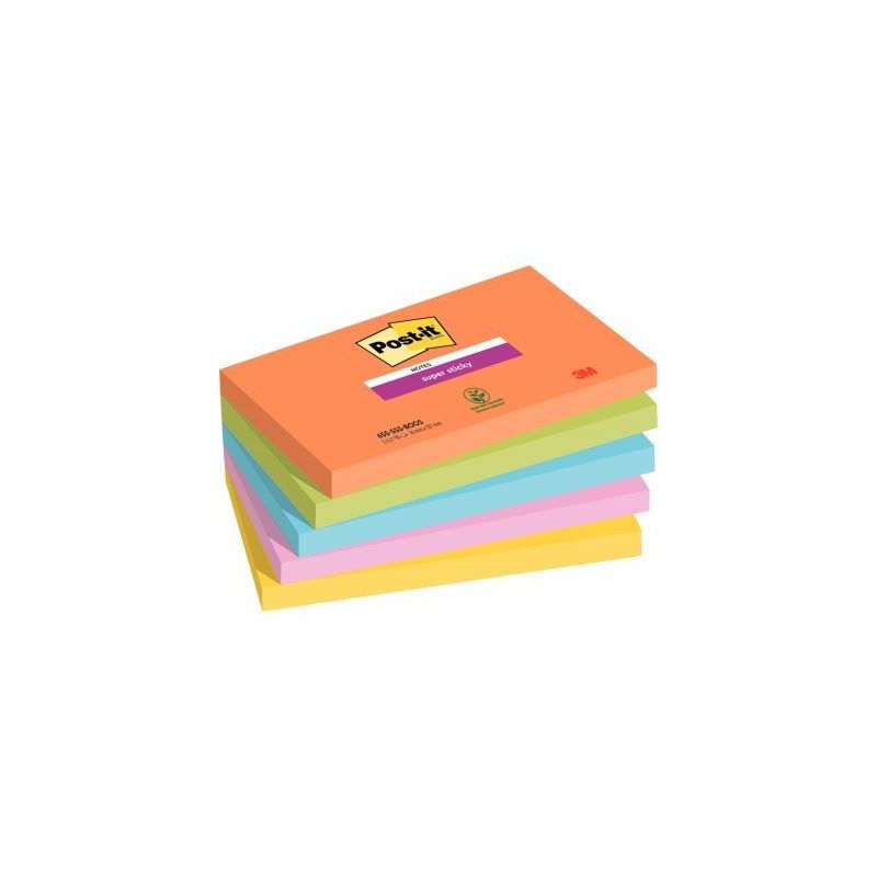 Achetez Paquet de 5 blocs de 90 feuilles Super Sticky post-it, 76 x 127 mm collection boost BP1232 P..