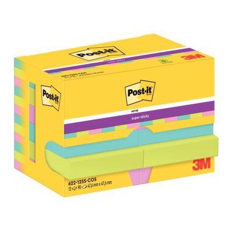 Achetez POST-IT Lot de 12 blocs notes Super Sticky Post-it® Collection MIAMI 47,6x47,6 mm, 90 feuil..