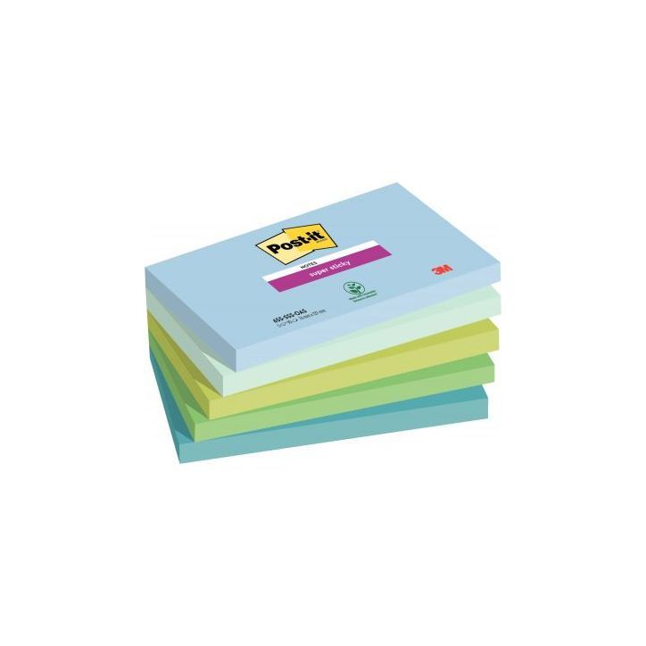 Lot de 5 blocs de 90 feuilles Notes Super Sticky post-it, 76x127mm collection oasis BP1235 POST-IT 3M