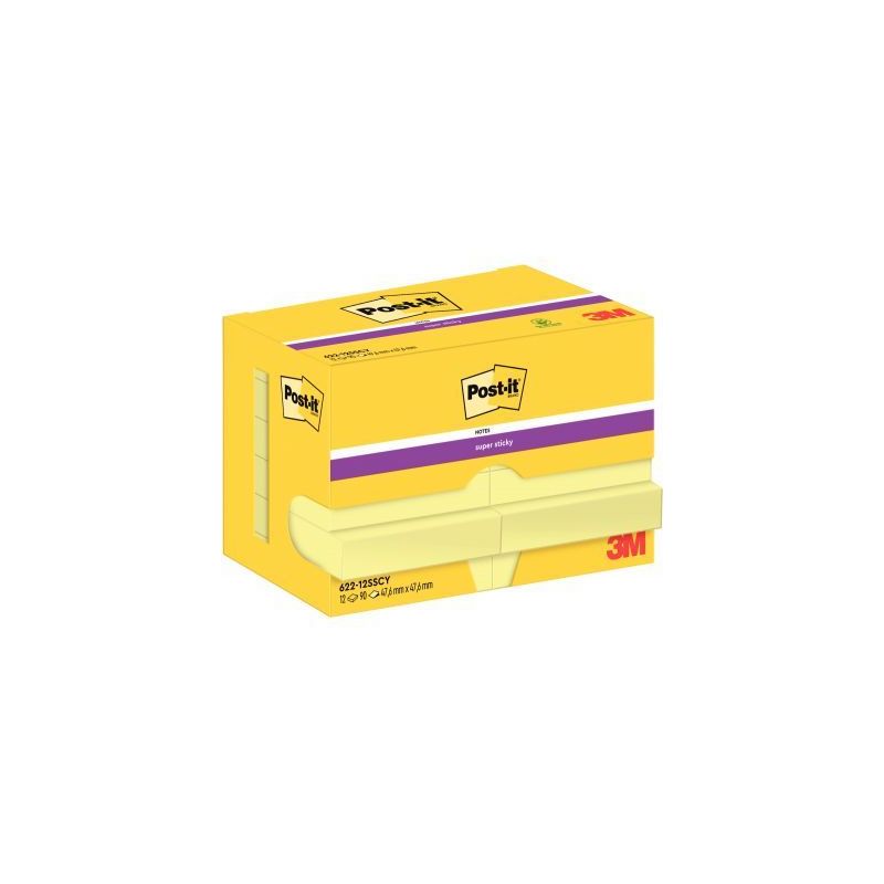 Achetez POST-IT Lot de 12 blocs repositionnables Super Sticky 90 feuilles Jaune 4,76 X 4,76 mm pas c.. Achetez POST-IT Lot de 12 blocs repositionnables Super Sticky 90 feuilles Jaune 4,76 X 4,76 mm pas c..