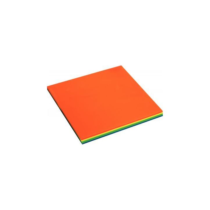 Bloc de 100 notes repositionnables transparentes 75 x 75 mm coloris fluo assortis FPP100192