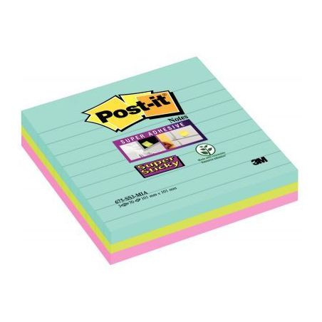 Achetez POST-IT Lots de 3 blocs Notes Super Sticky POST-IT® MIAMI 70 feuilles 101 x 101 mm pas cher..