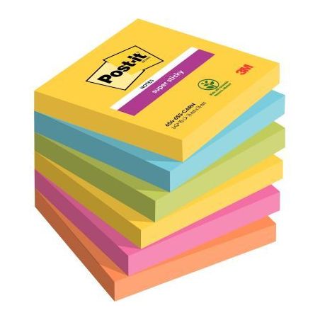 Achetez POST-IT Lot de 6 blocs Notes Super Sticky POST-IT® couleurs RIO 90 feuilles 76 x 76 mm pas ..