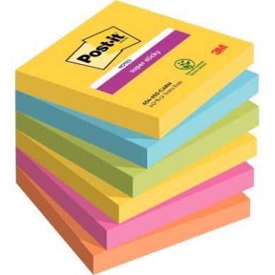 Achetez POST-IT Lot de 6 blocs Notes Super Sticky POST-IT® couleurs RIO 90 feuilles 76 x 76 mm pas ..