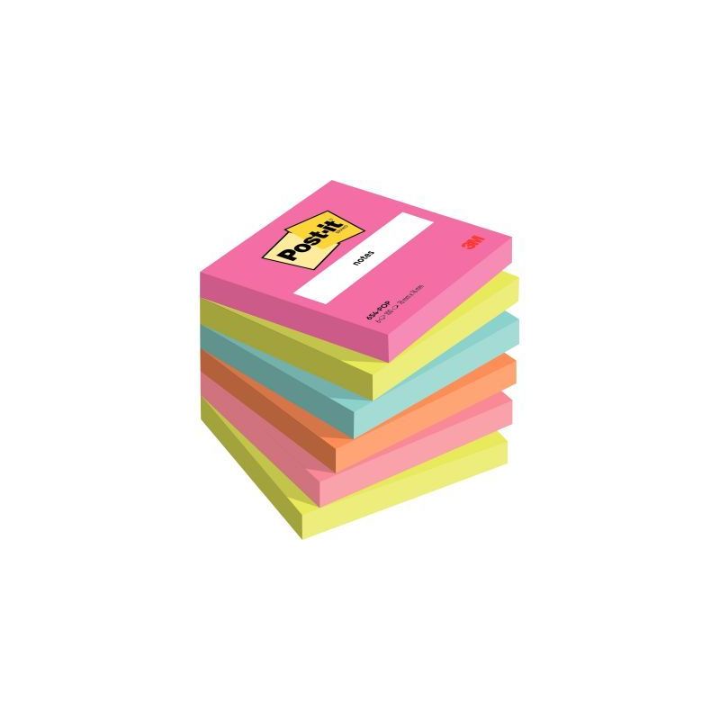 Achetez Paquet de 6 blocs notes de 100 feuilles Post-it  76 x 76 mm collection Optimistic BP1255 POS..