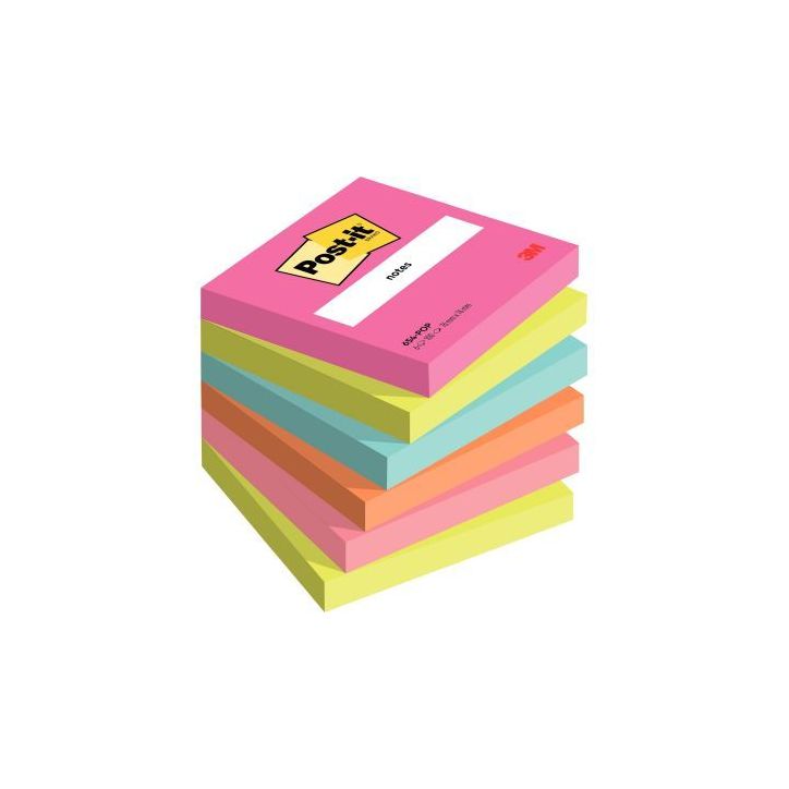 Paquet de 6 blocs notes de 100 feuilles Post-it  76 x 76 mm collection Optimistic BP1255 POST-IT 3M