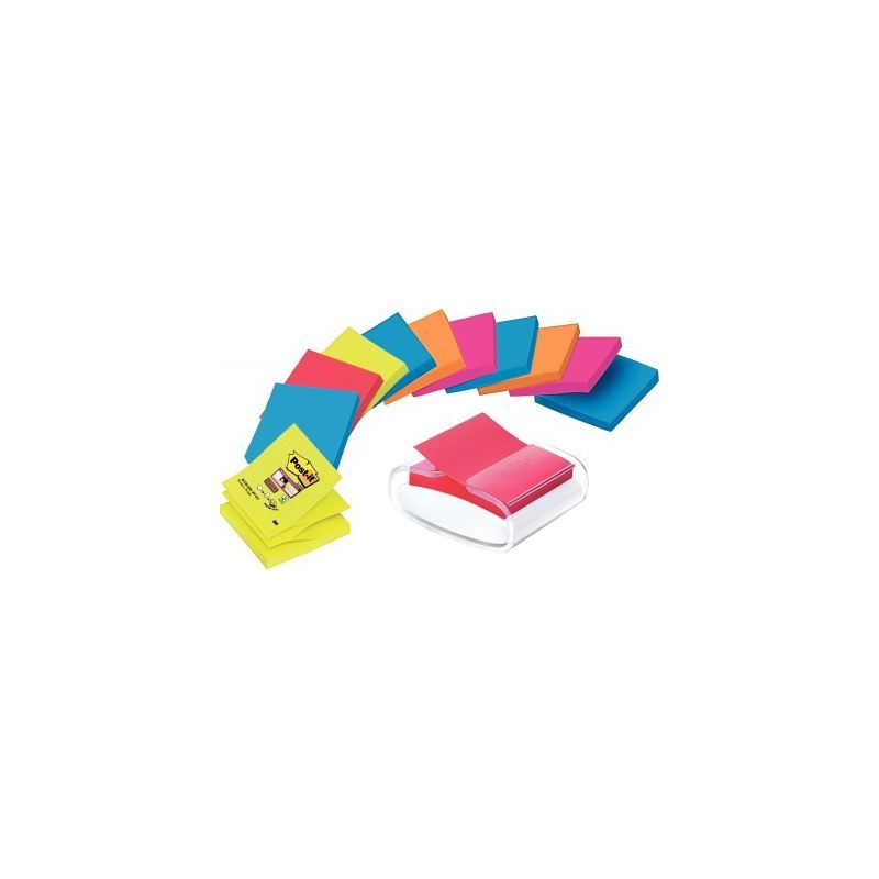 Achetez Lot de 12 blocs de 90 feuilles z-notes post-it super sticky repositionnables 76 x 76 mm coul..