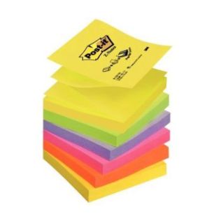 Achetez Lot de 6 blocs z-notes repositionnables 76 x 76 mm, couleurs néon assorties 59733 POST-IT 3..