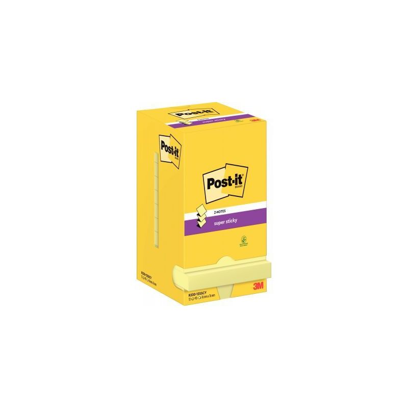 Achetez Lot de 12 blocs  de 90 feuilles Z-Notes Super Sticky post-it, 76x76 mm, couleur : jaune BP83..
