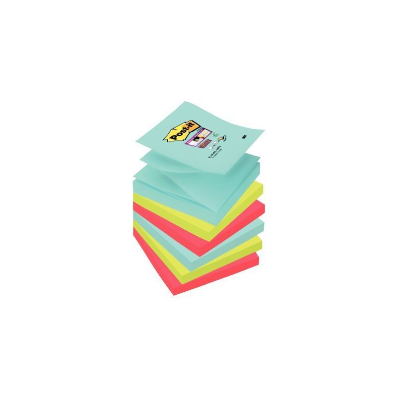 Achetez POST-IT Lot de 6 blocs Z-Notes Super Sticky POST-IT® couleurs MIAMI 90 feuilles 76 x 76 mm ..