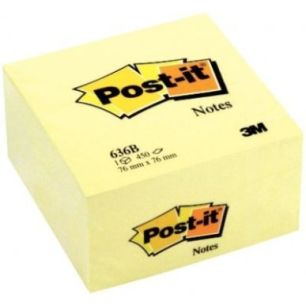 Achetez POST-IT Cube POST-IT® Jaune Pastel, 76 x 76 mm, 450 feuilles pas cher sur Ma Rentrée Scola..