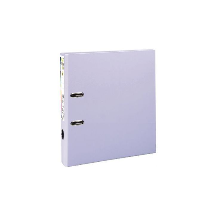 Classeur à  levier en plastique PREM'TOUCH format A4 maxi dos 5 cm lilas 53107E EXACOMPTA