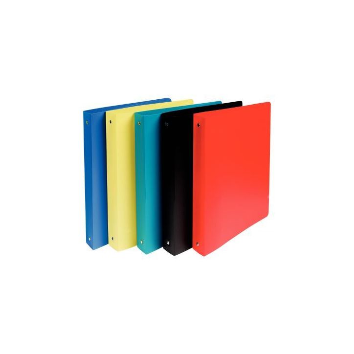Carton de 20 classeurs en polypropylène semi-rigide, 4 anneaux ronds diamètre 30 mm, format A4+ 51280E EXACO