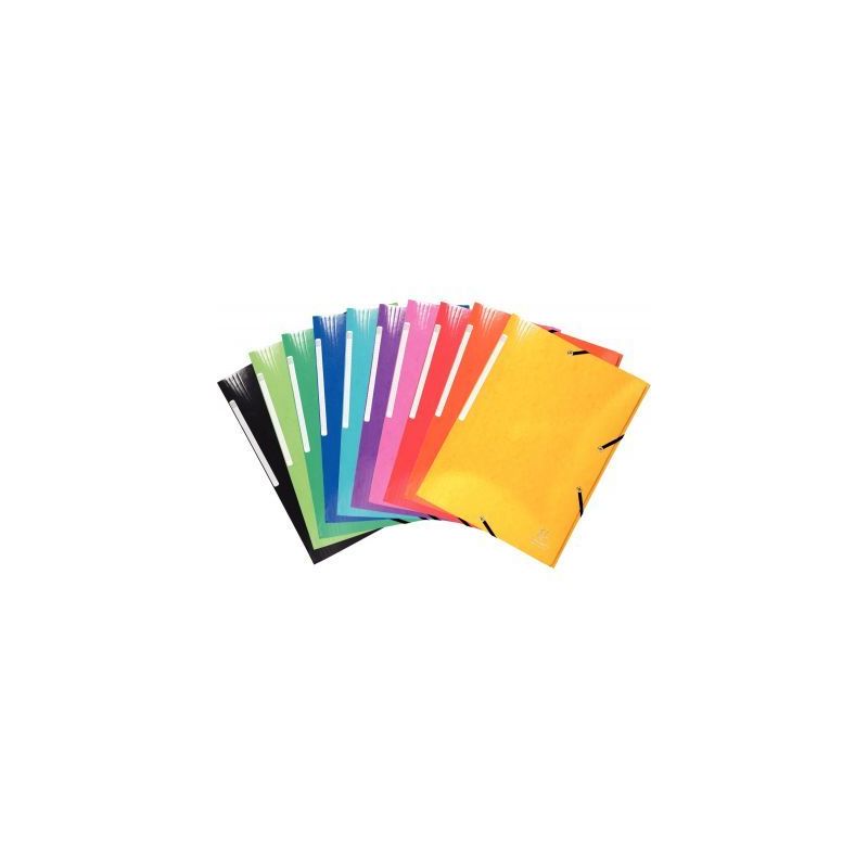 Achetez Chemise 3 rabats à élastiques en carte lustrée 425g, coloris assortis 55829E IDERAMA EXAC..