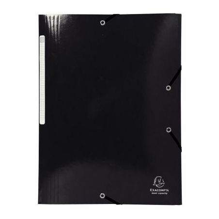 Achetez Chemise 3 rabats à élastiques en carte lustrée 425g, noir 55821E IDERAMA EXACOMPTA pas ch..