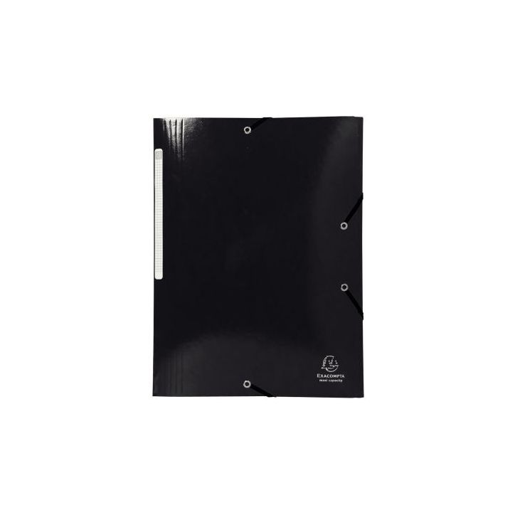 Chemise 3 rabats à élastiques en carte lustrée 425g, noir 55821E IDERAMA EXACOMPTA