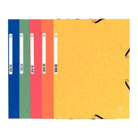 Achetez Paquet de 10 chemises 3 rabats à élastiques en carte lustrée 5/10ème 350g coloris assort..