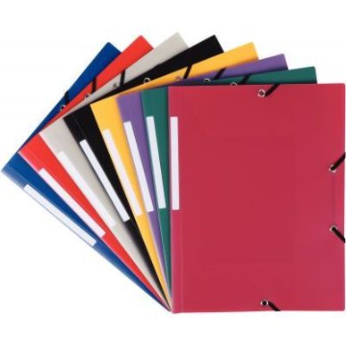 Achetez Chemise 3 rabats à élastiques en polypropylène opaque 4/10ème, format 24x32 cm, vert 130..