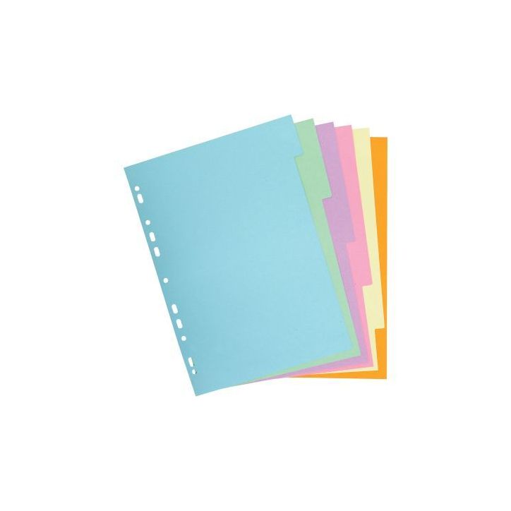 Jeu d'intercalaires 6 positions en carte recyclée 170g. Format A4