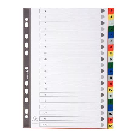 Achetez Jeu de 20 intercalaires alphabétiques en polypropylène coloré, format A4 94E EXACOMPTA pa..