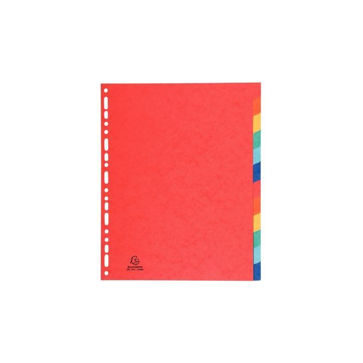 Jeu de 12 intercalaires en carte lustrée 400g, format A4+ 2612E EXACOMPTA