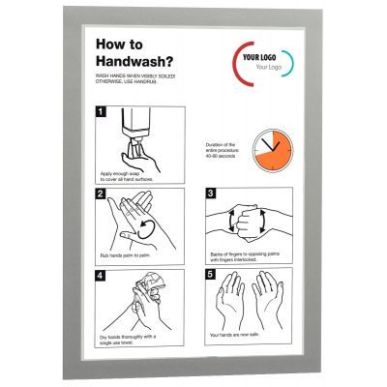 Achetez Sac de 2 cadres d'affichage A4 adhésif repositionnable avec contour magnétique argent 4872..