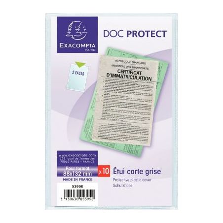 Achetez Etui pour documents de voiture en PVC 5395UE EXACOMPTA pas cher sur Ma Rentrée Scolaire