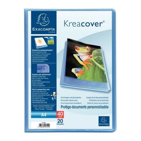 Achetez Protège-documents personnalisable KREACOVER 40 vues, bleu 5722E KREACOVER EXACOMPTA pas che..