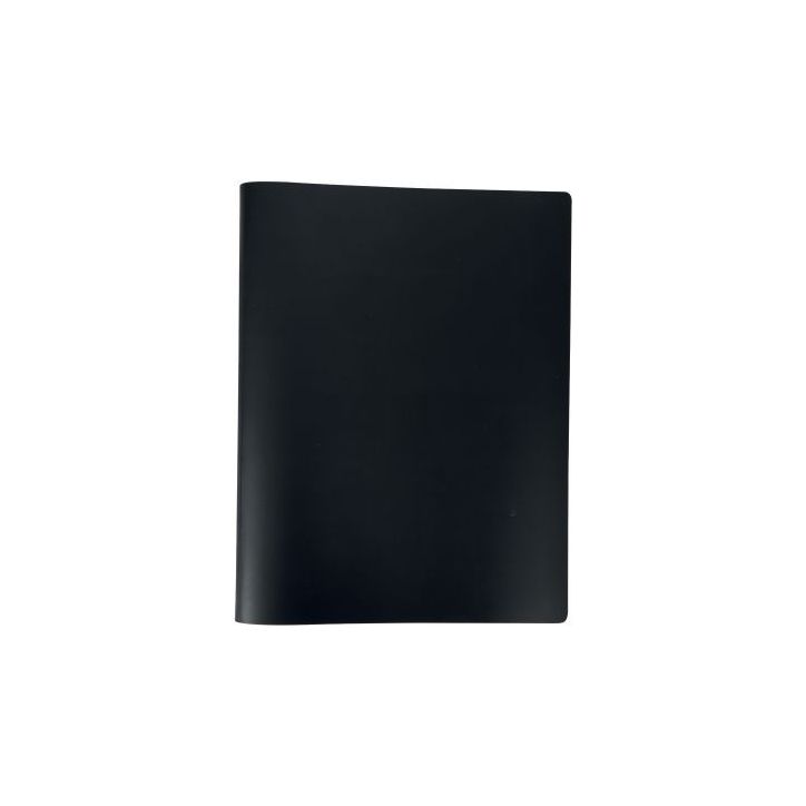 PERGAMY Protège-documents en polypropylène 80 vues Noir, couverture 3/10e, pochettes 6/100e