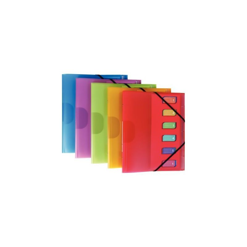 Achetez Trieur en polypropylène Color Fresh 6 compartiments, 3 rabats + élastiques 1310404 pas che.. Achetez Trieur en polypropylène Color Fresh 6 compartiments, 3 rabats + élastiques 1310404 pas che..