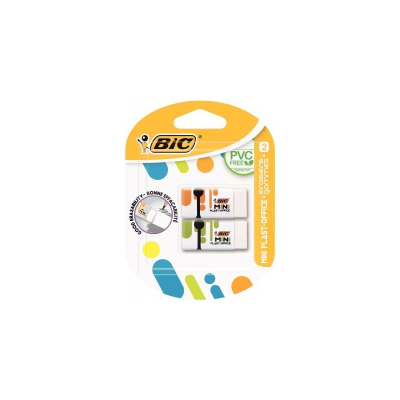 Achetez Blister de 2 gommes mini plastique 927858 BIC pas cher sur Ma Rentrée Scolaire
