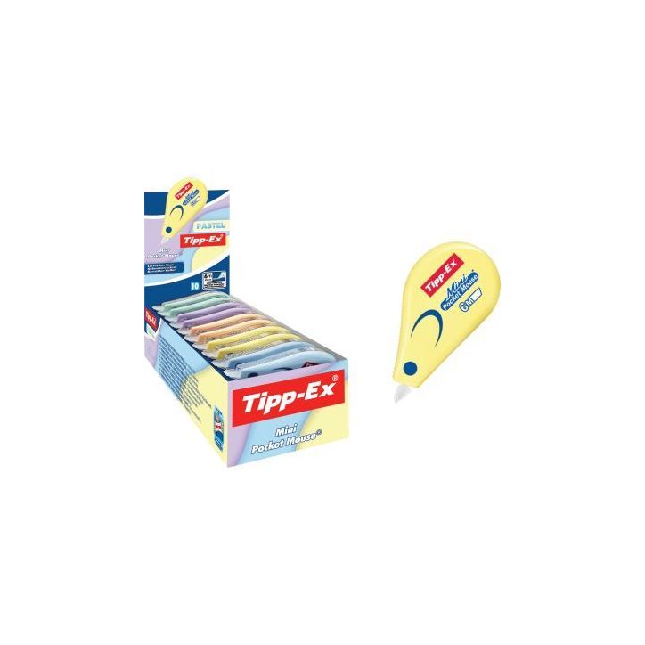 Boîte de 10 correcteurs mini mouse pastel assortis 302676 TIPP-EX BIC