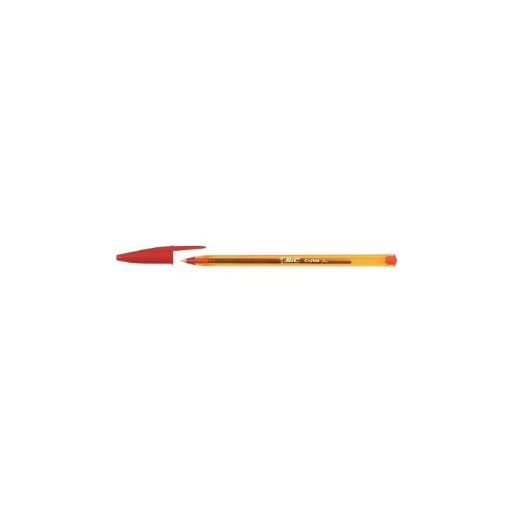 BIC Cristal Original Stylos-Bille Pointe Fine (0,8 mm) - Rouge