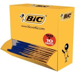 Achetez Pack de 100 stylos bille Bic Cristal pointe fine bleus dont 10 gratuits 942920 BIC pas cher ..